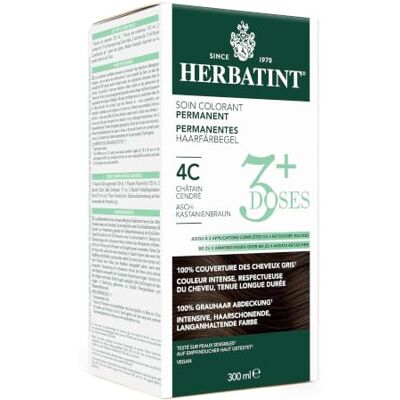 Herbatint 3Doses Permanent Haarfärbung 4C AschKastanienbraun 300 ml Vegan Herbatint 3Doses Permanent Haarfärbung 4C AschKastanienbraun 300 ml Vegan
