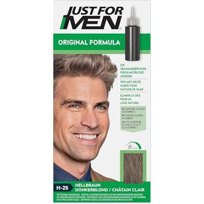 Just for men Haarfarbe für Männer, Schnelle Anwendung in 5 Minuten, Deckt graue Haare ab für natürlichen Look, Hellbraun (H25) Just for men Haarfarbe für Männer, Schnelle Anwendung in 5 Minuten, Deckt graue Haare ab für natürlichen Look, Hellbraun (H25)