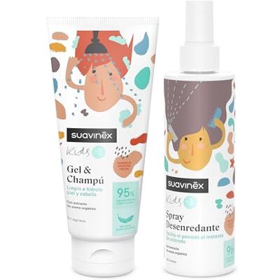 SUAVINEX , Packung mit Entwirr-Spray 250 ml + Gel Shampoo 200 ml. Für Kinder von 3 bis 10 Jahren. Für die tägliche Pflege, Smoothie-Duft, 95% Inhaltsstoffe natürlichen Ursprungs, geeignet für SUAVINEX , Packung mit Entwirr-Spray 250 ml + Gel Shampoo 200 ml. Für Kinder von 3 bis 10 Jahren. Für die tägliche Pflege, Smoothie-Duft, 95% Inhaltsstoffe natürlichen Ursprungs, geeignet für