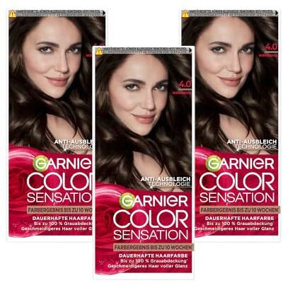 Garnier Color Sensation Permanente Haarfarbe 4.0 Mokkabraun 100% Grauabdeckung 10 Wochen Farbergebnis Geschmeidigeres Haar voller Glanz Garnier Color Sensation Permanente Haarfarbe 4.0 Mokkabraun 100% Grauabdeckung 10 Wochen Farbergebnis Geschmeidigeres Haar voller Glanz