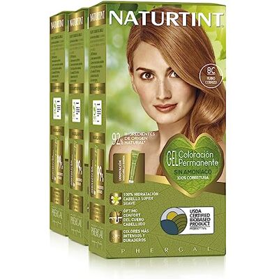 Naturtint Biobased Haarfarbe Oohne Ammoniak 8C Kupferblond Hoher Anteil an natürlichen Inhaltsstoffen 3er Pack 510 ml Naturtint Biobased Haarfarbe Oohne Ammoniak 8C Kupferblond Hoher Anteil an natürlichen Inhaltsstoffen 3er Pack 510 ml