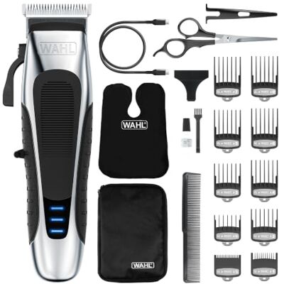 Wahl Chrome Pro Lithium-Haarschneider für Herren mit Drehzahlregelung Pro USB-C-Ladefunktion, Li-Ionen-Akku, bis zu 150 Min. Laufzeit, Ladeanzeige, kein Verhaken der Haare. Wahl Chrome Pro Lithium-Haarschneider für Herren mit Drehzahlregelung Pro USB-C-Ladefunktion, Li-Ionen-Akku, bis zu 150 Min. Laufzeit, Ladeanzeige, kein Verhaken der Haare.