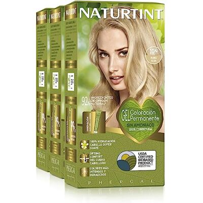 Naturtint Biobased Haarfarbe Oohne Ammoniak 10N Dämmerungsblond Hoher Anteil an natürlichen Inhaltsstoffen 3er Pack 510 ml Naturtint Biobased Haarfarbe Oohne Ammoniak 10N Dämmerungsblond Hoher Anteil an natürlichen Inhaltsstoffen 3er Pack 510 ml
