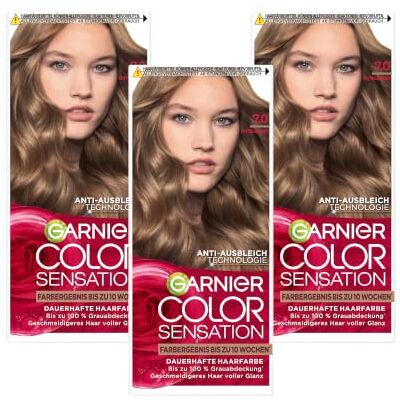 Garnier Color Sensation Permanente Haarfarbe 7.0 Mittelblond 100% Grauabdeckung 10 Wochen Farbergebnis Geschmeidigeres Haar voller Glanz Garnier Color Sensation Permanente Haarfarbe 7.0 Mittelblond 100% Grauabdeckung 10 Wochen Farbergebnis Geschmeidigeres Haar voller Glanz