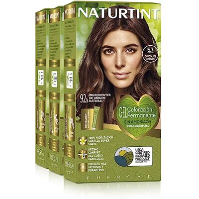 Naturtint Biobased Haarfarbe Oohne Ammoniak 5.7 Schokolade Kastanien Hell Hoher Anteil an natürlichen Inhaltsstoffen 3er Pack 510 ml Naturtint Biobased Haarfarbe Oohne Ammoniak 5.7 Schokolade Kastanien Hell Hoher Anteil an natürlichen Inhaltsstoffen 3er Pack 510 ml