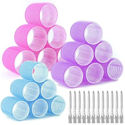 AiQInu 30 Stück Lockenwickler Set, Mit 18 Lockenwickler und 12 Metallklammern, Jumbo Groß Lockenwickler, 3 verschiedene Größen Selbsthaftend Hair Rollers (60, 45, 36mm) AiQInu 30 Stück Lockenwickler Set, Mit 18 Lockenwickler und 12 Metallklammern, Jumbo Groß Lockenwickler, 3 verschiedene Größen Selbsthaftend Hair Rollers (60, 45, 36mm)