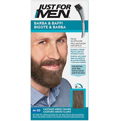 Just for men Tinte Colorante En Gel Para Barba Y Bigote. Con Aloe y Aceite de Coco, para una Barba Sin Canas y con Aspecto Más Denso en 5 minutos. Tono Castaño Claro Medio, M30 Just for men Tinte Colorante En Gel Para Barba Y Bigote. Con Aloe y Aceite de Coco, para una Barba Sin Canas y con Aspecto Más Denso en 5 minutos. Tono Castaño Claro Medio, M30