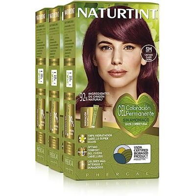 Naturtint Haarfarbe Oohne Ammoniak 5M Kastanien Mahagonibraun Hell Hoher Anteil an natürlichen Inhaltsstoffen 3er Pack 510 ml Naturtint Haarfarbe Oohne Ammoniak 5M Kastanien Mahagonibraun Hell Hoher Anteil an natürlichen Inhaltsstoffen 3er Pack 510 ml
