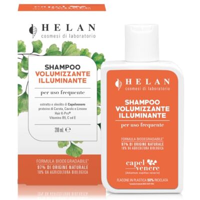 Helan Capelvenere volumengebendes Shampoo fuer haeufige Anwendung, verleiht Volumen und Glanz mit Karotten-, Kohl- und Bio-Zitronenproteinen natuerlicher Volumenschutz, Made in Italy, 200 ml Helan Capelvenere volumengebendes Shampoo fuer haeufige Anwendung, verleiht Volumen und Glanz mit Karotten-, Kohl- und Bio-Zitronenproteinen natuerlicher Volumenschutz, Made in Italy, 200 ml