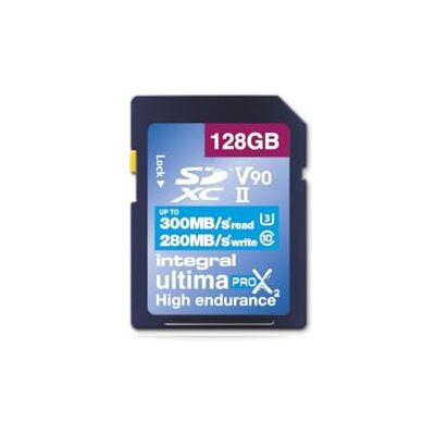 Integral UltimaPro X2 128GB SDXC UHS-II U3 V90 - 300-280 MB/s Integral UltimaPro X2 128GB SDXC UHS-II U3 V90 - 300-280 MB/s