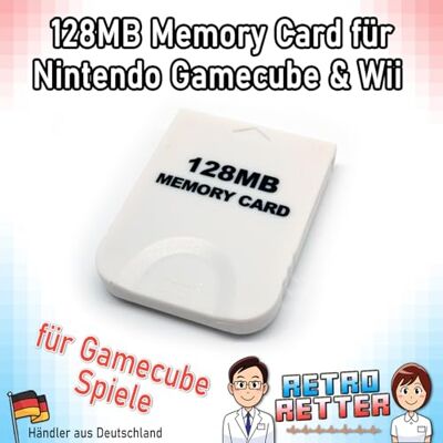 RetroRetter 128 MB Memory Card Weiß für Nintendo Wii & GameCube 2043 Block NGC Speicherkarte RetroRetter 128 MB Memory Card Weiß für Nintendo Wii & GameCube 2043 Block NGC Speicherkarte