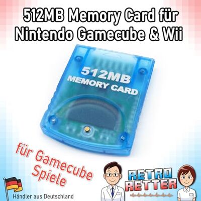 RetroRetter 512 MB Memory Card für Nintendo Wii & GameCube 8192 Blöcke NGC Speicherkarte 128 RetroRetter 512 MB Memory Card für Nintendo Wii & GameCube 8192 Blöcke NGC Speicherkarte 128
