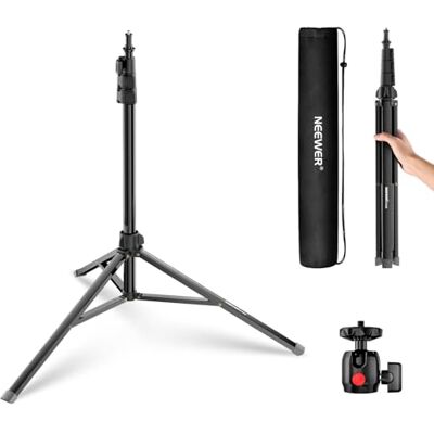 NEEWER ST200B Fotografie Lichtständer, 56–200cm, mit Kugelkopf, 1/4" Schraube, maximale Traglast 4kg, Aluminium, tragbares Studio Beleuchtungsstativ, Telefon Video Ständer für Stroboskoplicht NEEWER ST200B Fotografie Lichtständer, 56–200cm, mit Kugelkopf, 1/4" Schraube, maximale Traglast 4kg, Aluminium, tragbares Studio Beleuchtungsstativ, Telefon Video Ständer für Stroboskoplicht