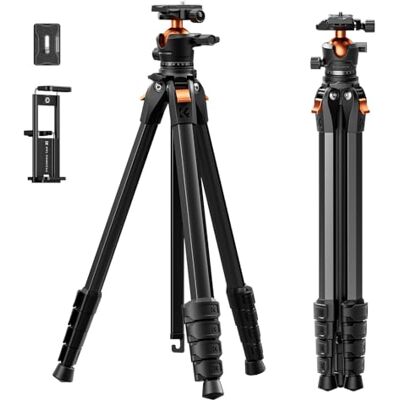 K&F CONCEPT Schwarz Kamera Stativ, 187cm Handy Stativ, Kamerastativ, Tripod für Smartphone mit Handy Tablet Halterung, Aluminium Reisestativ A305A3+BH-40 K&F CONCEPT Schwarz Kamera Stativ, 187cm Handy Stativ, Kamerastativ, Tripod für Smartphone mit Handy Tablet Halterung, Aluminium Reisestativ A305A3+BH-40