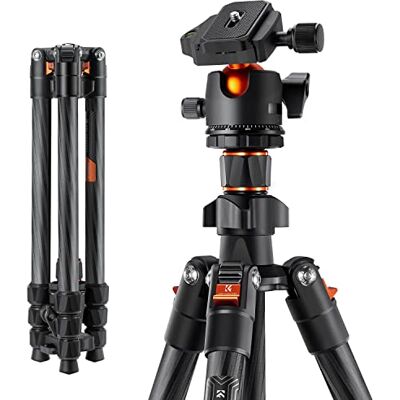 K&F CONCEPT K254C2 162cm Carbon Stativ aus Kohlefaser Kamera Reisestativ, Arca Swiss kompatibel, Tripod für unterwegs O254C2+BH-36 K&F CONCEPT K254C2 162cm Carbon Stativ aus Kohlefaser Kamera Reisestativ, Arca Swiss kompatibel, Tripod für unterwegs O254C2+BH-36