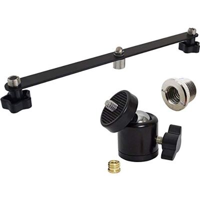 keepdrum Kugelgelenk Stativ-Adapter 1/4 zu 3/8 + Stereo Bar + Reduziergewinde 3/8 zu 5/8 keepdrum Kugelgelenk Stativ-Adapter 1/4 zu 3/8 + Stereo Bar + Reduziergewinde 3/8 zu 5/8