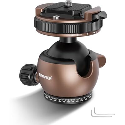NEEWER Stativkopf Kugelkopf Stativ Halterung Adapter, flache Stativ Kopf, Kugelhalterung, Schnellverschluss mit 1/4" QR Platte, kompatibel mit Peak Design Capture Kamera Clip, max Last 10kg, GM32 NEEWER Stativkopf Kugelkopf Stativ Halterung Adapter, flache Stativ Kopf, Kugelhalterung, Schnellverschluss mit 1/4" QR Platte, kompatibel mit Peak Design Capture Kamera Clip, max Last 10kg, GM32