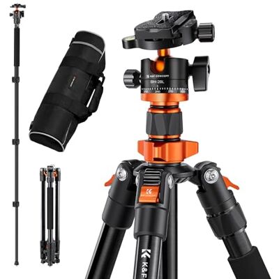 K&F CONCEPT Kamera Stativ, kompakt 158cm für Spiegelreflexkamera, DSLR Tripod Reisestativ, 360° Kugelkopf, inkl. Schnellwechselplatte, Stativtasche K&F CONCEPT Kamera Stativ, kompakt 158cm für Spiegelreflexkamera, DSLR Tripod Reisestativ, 360° Kugelkopf, inkl. Schnellwechselplatte, Stativtasche