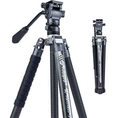 Fotopro Ultraleichtes Stativ, aus Kohlefaser, 157 cm (62 Zoll), für DSLR-Kamera, lädt bis zu 100 kg X-Aircross 3 Video Fotopro Ultraleichtes Stativ, aus Kohlefaser, 157 cm (62 Zoll), für DSLR-Kamera, lädt bis zu 100 kg X-Aircross 3 Video
