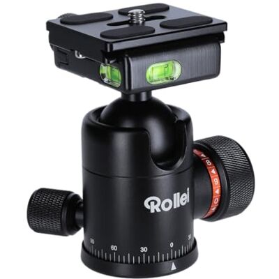 Rollei Stativ Kugelkopf für C5i Stativ, professioneller 360 Grad Stativkopf mit Friktion, 8 KG Tragkraft und 3 Wasserwaagen.Inkl. Acra Swiss Schnellwechselplatte Rollei Stativ Kugelkopf für C5i Stativ, professioneller 360 Grad Stativkopf mit Friktion, 8 KG Tragkraft und 3 Wasserwaagen.Inkl. Acra Swiss Schnellwechselplatte