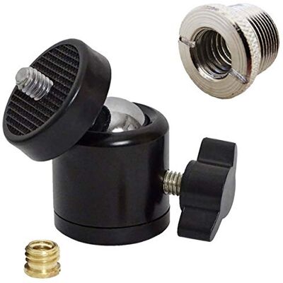 keepdrum Kugelgelenk Stativ-Adapter drehbar 1/4 zu 3/8 + Reduziergewinde 3/8 zu 5/8 keepdrum Kugelgelenk Stativ-Adapter drehbar 1/4 zu 3/8 + Reduziergewinde 3/8 zu 5/8