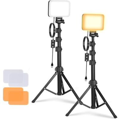 NEEWER Basics 2 Pack LED Videolicht Panel Lighting Kit, Bi Color Dimmable Portable Studio Lights mit Ständern & Filtern, 3200K-5600K 750lux CRI95 für Videoaufnahmen Live Streaming Fotografie, BP66 NEEWER Basics 2 Pack LED Videolicht Panel Lighting Kit, Bi Color Dimmable Portable Studio Lights mit Ständern & Filtern, 3200K-5600K 750lux CRI95 für Videoaufnahmen Live Streaming Fotografie, BP66