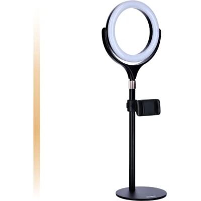 Rollei Lumis Tabletop Ring Light Bi-Color, Ring-Licht mit Smartphone-Halterung, Smartphone Fernbedienung und Lampenstativ.120 LEDs (33x Warmweiß und 33 x Kaltweiß), 28586, schwarz Rollei Lumis Tabletop Ring Light Bi-Color, Ring-Licht mit Smartphone-Halterung, Smartphone Fernbedienung und Lampenstativ.120 LEDs (33x Warmweiß und 33 x Kaltweiß), 28586, schwarz