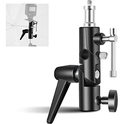 NEEWER H Typ Blitz Halterung für Kameras mit Schirm Softbox Halter 180° drehbar, verstellbarer Metall Lichtstativ Adapter, 1/4" auf 3/8" Schraubadapter, für Flash LED Lampen Light Stand Tripod NEEWER H Typ Blitz Halterung für Kameras mit Schirm Softbox Halter 180° drehbar, verstellbarer Metall Lichtstativ Adapter, 1/4" auf 3/8" Schraubadapter, für Flash LED Lampen Light Stand Tripod