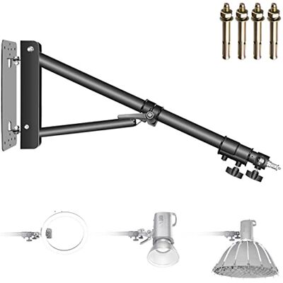 NEEWER Wandmontage Boom Arm mit Dreieck Basis für Fotografie Studio Video Stroboskop Licht Monolight Softbox Schirm Reflektor, 180 Grad Rotation, Max Länge 51,2 Zoll/130cm (Schwarz) NEEWER Wandmontage Boom Arm mit Dreieck Basis für Fotografie Studio Video Stroboskop Licht Monolight Softbox Schirm Reflektor, 180 Grad Rotation, Max Länge 51,2 Zoll/130cm (Schwarz)