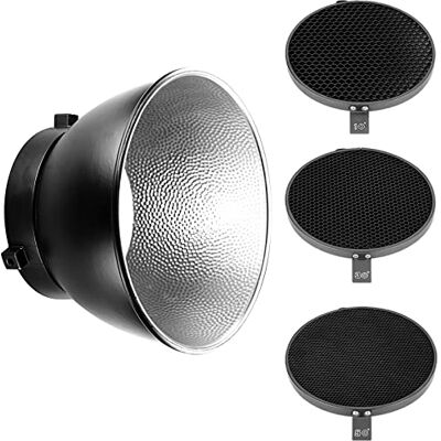 NEEWER 7Zoll/18cm Standard Reflektor Diffusor mit 10/30/50 Grad Wabengitter für Bowens Mount Studiolicht Stroboskopblitz NEEWER 7Zoll/18cm Standard Reflektor Diffusor mit 10/30/50 Grad Wabengitter für Bowens Mount Studiolicht Stroboskopblitz