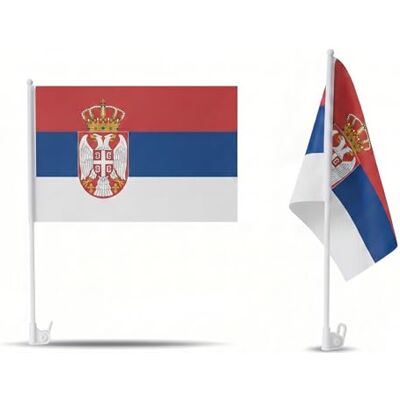 Sonia Originelli 2er Set Auto Fahne Serbien Autofahnen Serbische Flagge 30 x 45 cm, Fußball Fanartikel, WM & EM, Länderflagge Serbien Sonia Originelli 2er Set Auto Fahne Serbien Autofahnen Serbische Flagge 30 x 45 cm, Fußball Fanartikel, WM & EM, Länderflagge Serbien