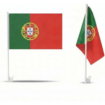 Sonia Originelli 2er Set Auto Fahne Portugal Autofahnen Portugiesische Flagge 30 x 45 cm, Fußball Fanartikel, WM & EM, Länderflagge Portugal Sonia Originelli 2er Set Auto Fahne Portugal Autofahnen Portugiesische Flagge 30 x 45 cm, Fußball Fanartikel, WM & EM, Länderflagge Portugal