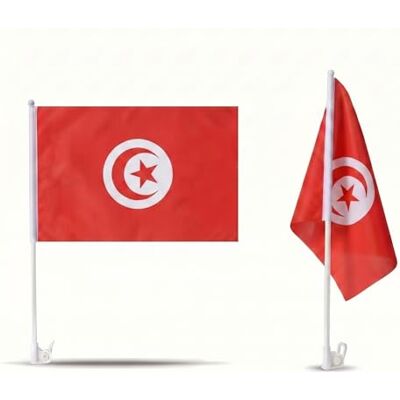Sonia Originelli 2er Set Auto Fahne Tunesien Autofahnen Tunesische Flagge 30 x 45 cm, Fußball Fanartikel, WM & EM, Länderflagge Tunesien Sonia Originelli 2er Set Auto Fahne Tunesien Autofahnen Tunesische Flagge 30 x 45 cm, Fußball Fanartikel, WM & EM, Länderflagge Tunesien