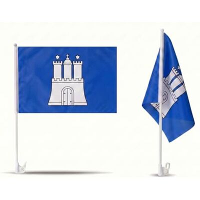 Sonia Originelli 2er Set Auto Fahne Hamburg Autofahnen Hamburger Flagge 30 x 45 cm, Fußball Fanartikel, WM & EM, Länderflagge Hamburg Sonia Originelli 2er Set Auto Fahne Hamburg Autofahnen Hamburger Flagge 30 x 45 cm, Fußball Fanartikel, WM & EM, Länderflagge Hamburg
