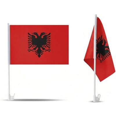 Sonia Originelli 2er Set Auto Fahne Albanien Autofahnen Albanische Flagge 30 x 45 cm, Fußball Fanartikel, WM & EM, Länderflagge Albanien Sonia Originelli 2er Set Auto Fahne Albanien Autofahnen Albanische Flagge 30 x 45 cm, Fußball Fanartikel, WM & EM, Länderflagge Albanien
