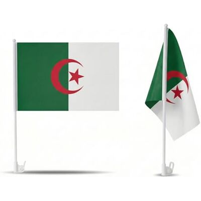 Sonia Originelli 2er Set Auto Fahne Algerien Autofahnen Algerische Flagge 30 x 45 cm, Fußball Fanartikel, WM & EM, Länderflagge Algerien Sonia Originelli 2er Set Auto Fahne Algerien Autofahnen Algerische Flagge 30 x 45 cm, Fußball Fanartikel, WM & EM, Länderflagge Algerien