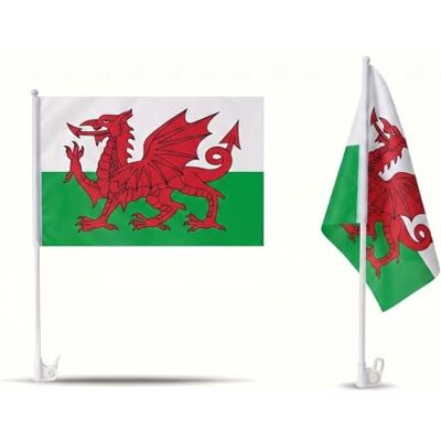 Sonia Originelli 2er Set Auto Fahne Wales Autofahnen Walisische Flagge 30 x 45 cm, Fußball Fanartikel, WM & EM, Länderflagge Wales Sonia Originelli 2er Set Auto Fahne Wales Autofahnen Walisische Flagge 30 x 45 cm, Fußball Fanartikel, WM & EM, Länderflagge Wales