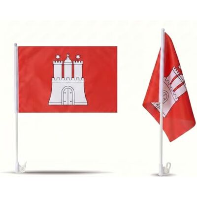 Sonia Originelli 2er Set Auto Fahne Hamburg Autofahnen Hamburger Flagge 30 x 45 cm, Fußball Fanartikel, WM & EM, Länderflagge Hamburg Sonia Originelli 2er Set Auto Fahne Hamburg Autofahnen Hamburger Flagge 30 x 45 cm, Fußball Fanartikel, WM & EM, Länderflagge Hamburg