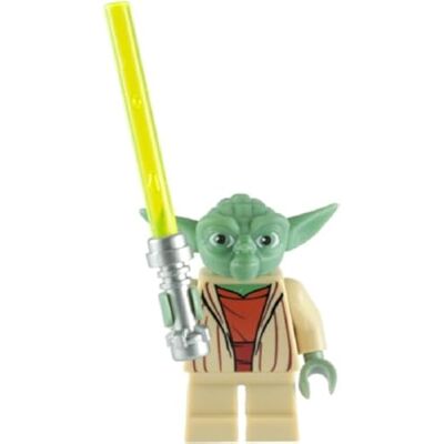Lego Star Wars Minifigur Meister Yoda mit grünem Lichtschwert Lego Star Wars Minifigur Meister Yoda mit grünem Lichtschwert