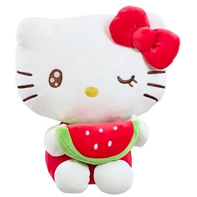 Hello Kitty Macedonia Plush, 16cm Watermelon Soft Toy, Cute Character with Watermelon Design, Official Licensed Merchandise, for Fans and Collectors, Suitable for Ages 4+ Hello Kitty Macedonia Plush, 16cm Watermelon Soft Toy, Cute Character with Watermelon Design, Official Licensed Merchandise, for Fans and Collectors, Suitable for Ages 4+