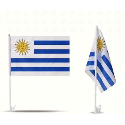 Sonia Originelli 2er Set Auto Fahne Uruguay Autofahnen Uruguayische Flagge 30 x 45 cm, Fußball Fanartikel, WM & EM, Länderflagge Uruguay Sonia Originelli 2er Set Auto Fahne Uruguay Autofahnen Uruguayische Flagge 30 x 45 cm, Fußball Fanartikel, WM & EM, Länderflagge Uruguay
