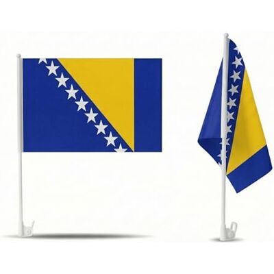 Sonia Originelli 2er Set Auto Fahne Bosnien Autofahnen Bosnien Flagge 30 x 45 cm, Fußball Fanartikel, WM & EM, Länderflagge Bosnien Sonia Originelli 2er Set Auto Fahne Bosnien Autofahnen Bosnien Flagge 30 x 45 cm, Fußball Fanartikel, WM & EM, Länderflagge Bosnien