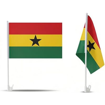Sonia Originelli 2er Set Auto Fahne Ghana Autofahnen Ghanaische Flagge 30 x 45 cm, Fußball Fanartikel, WM & EM, Länderflagge Ghana Sonia Originelli 2er Set Auto Fahne Ghana Autofahnen Ghanaische Flagge 30 x 45 cm, Fußball Fanartikel, WM & EM, Länderflagge Ghana