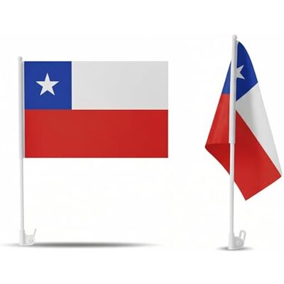 Sonia Originelli 2er Set Auto Fahne Chile Autofahnen Chilenische Flagge 30 x 45 cm, Fußball Fanartikel, WM & EM, Länderflagge Chile Sonia Originelli 2er Set Auto Fahne Chile Autofahnen Chilenische Flagge 30 x 45 cm, Fußball Fanartikel, WM & EM, Länderflagge Chile