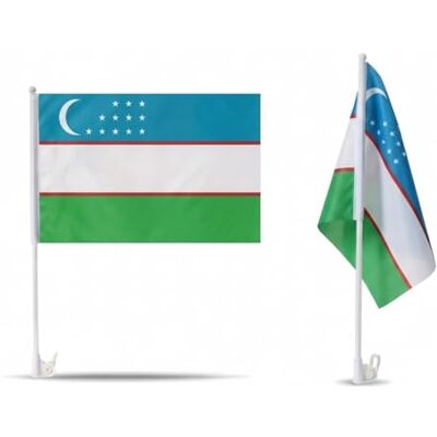 Sonia Originelli 2er Set Auto Fahne Usbekistan Autofahnen Usbekistan Flagge 30 x 45 cm, Fußball Fanartikel, WM & EM, Länderflagge Usbekistan Sonia Originelli 2er Set Auto Fahne Usbekistan Autofahnen Usbekistan Flagge 30 x 45 cm, Fußball Fanartikel, WM & EM, Länderflagge Usbekistan