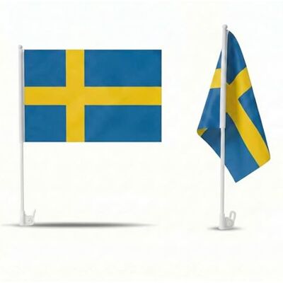 Sonia Originelli 2er Set Auto Fahne Schweden Autofahnen Schwedische Flagge 30 x 45 cm, Fußball Fanartikel, WM & EM, Länderflagge Schweden Sonia Originelli 2er Set Auto Fahne Schweden Autofahnen Schwedische Flagge 30 x 45 cm, Fußball Fanartikel, WM & EM, Länderflagge Schweden