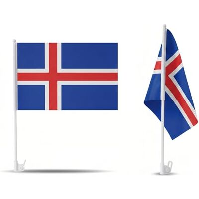 Sonia Originelli 2er Set Auto Fahne Island Autofahnen Isländische Flagge 30 x 45 cm, Fußball Fanartikel, WM & EM, Länderflagge Island Sonia Originelli 2er Set Auto Fahne Island Autofahnen Isländische Flagge 30 x 45 cm, Fußball Fanartikel, WM & EM, Länderflagge Island