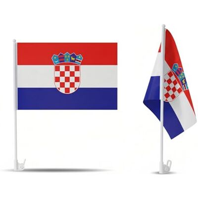 Sonia Originelli 2er Set Auto Fahne Kroatien Autofahnen Kroatische Flagge 30 x 45 cm, Fußball Fanartikel, WM & EM, Länderflagge Kroatien Sonia Originelli 2er Set Auto Fahne Kroatien Autofahnen Kroatische Flagge 30 x 45 cm, Fußball Fanartikel, WM & EM, Länderflagge Kroatien