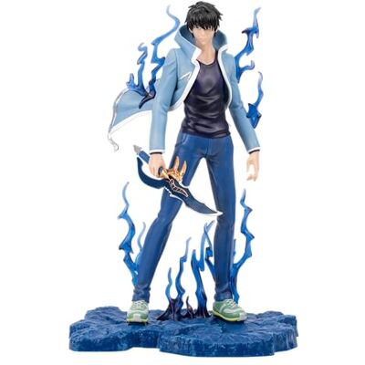 Total Anime KAZ0124 Jinwoo – Solo Leveling 23 cm große Figur, Sammlerstatue in Action-Pose auf Acryl Sockel, Blau/Schwarz Total Anime KAZ0124 Jinwoo – Solo Leveling 23 cm große Figur, Sammlerstatue in Action-Pose auf Acryl Sockel, Blau/Schwarz