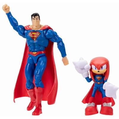 Sonic The Hedgehog DC x Sonic Knuckles als Superman Actionfiguren, offiziell von Jakks Pacific, enthält eine 6,35cm große Knuckles als Superman-Figur und eine 12,7 cm große Klassische Figur, Sonic x DC Sammlerstück Sonic The Hedgehog DC x Sonic Knuckles als Superman Actionfiguren, offiziell von Jakks Pacific, enthält eine 6,35cm große Knuckles als Superman-Figur und eine 12,7 cm große Klassische Figur, Sonic x DC Sammlerstück